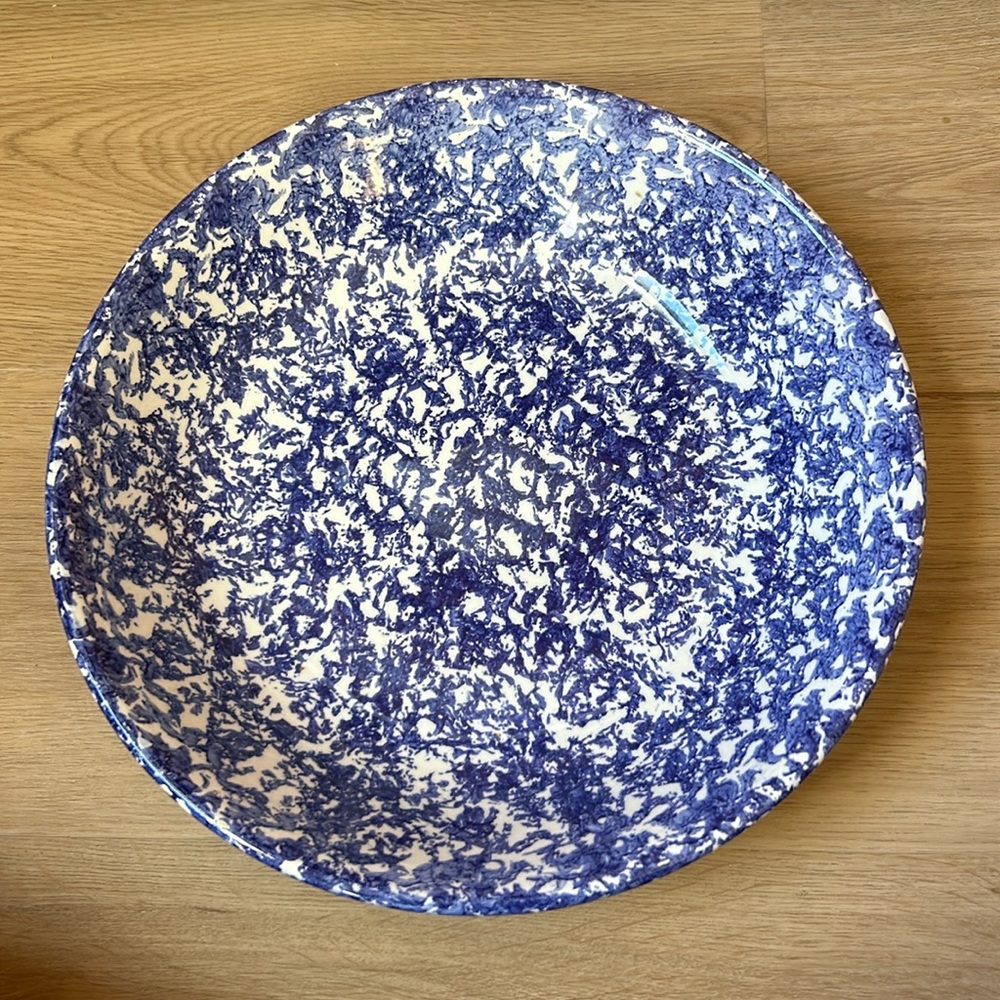Vintage 11.5” Blue and White Italian Bowl